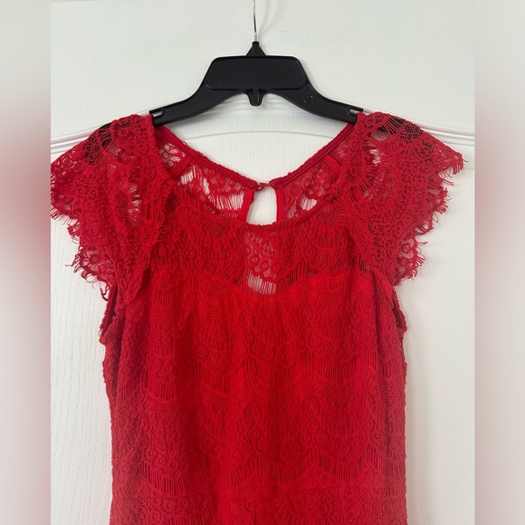 Red Lace Bodycon Dress - Size Small - Picture 5 of 9